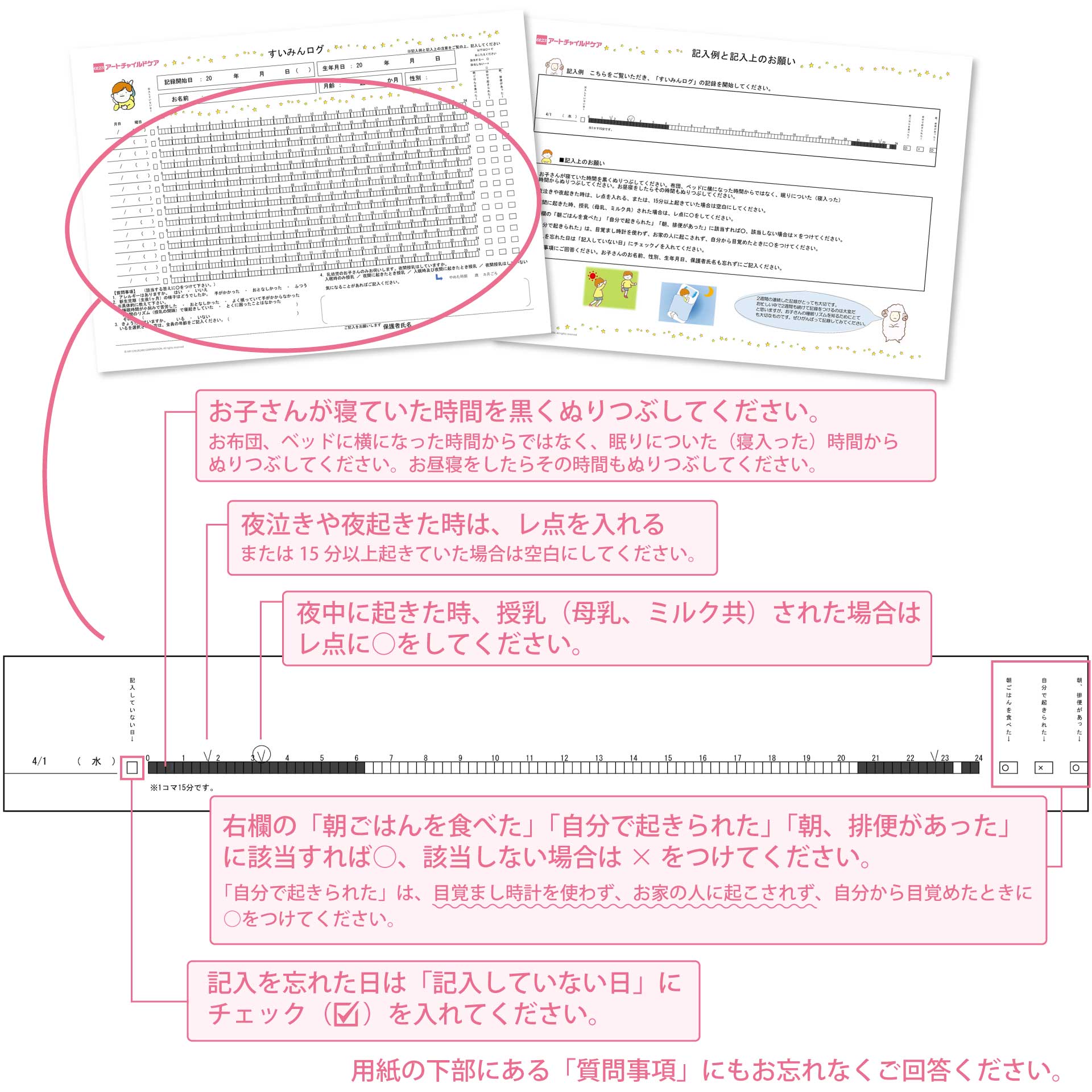 睡眠ログ 記入例